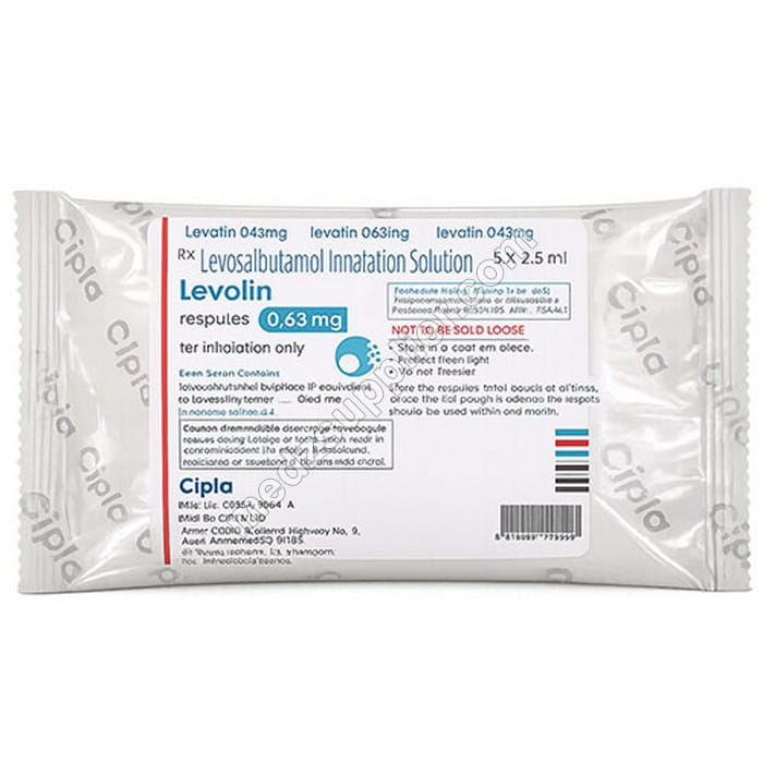 Levolin 0.63mg Respules (Levosalbutamol) 1 Levolin 0.63mg Respules