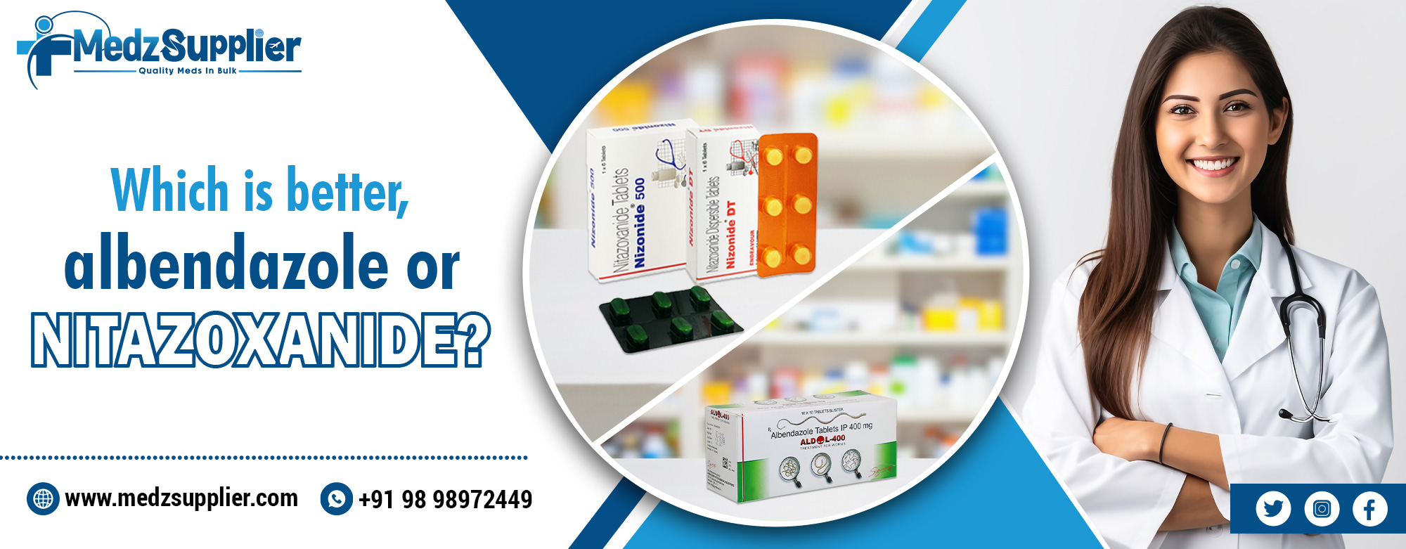 Which is better, albendazole or nitazoxanide